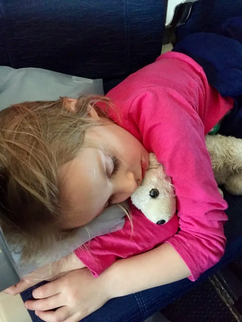 Flying with children asleep on plane