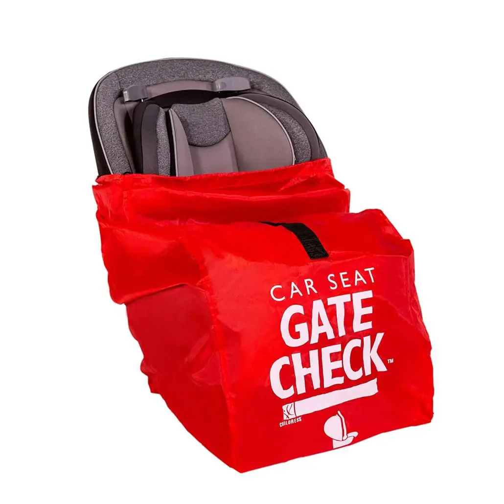 Use a car seat travel bag to fly with an infant car seat.