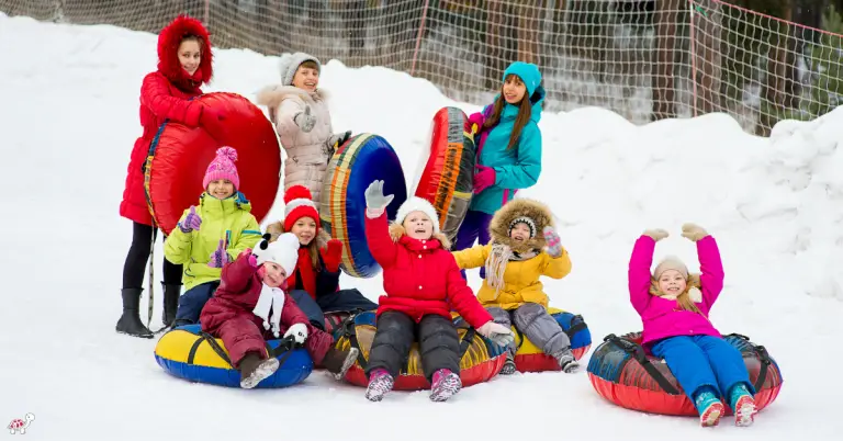 snow tubing with kids