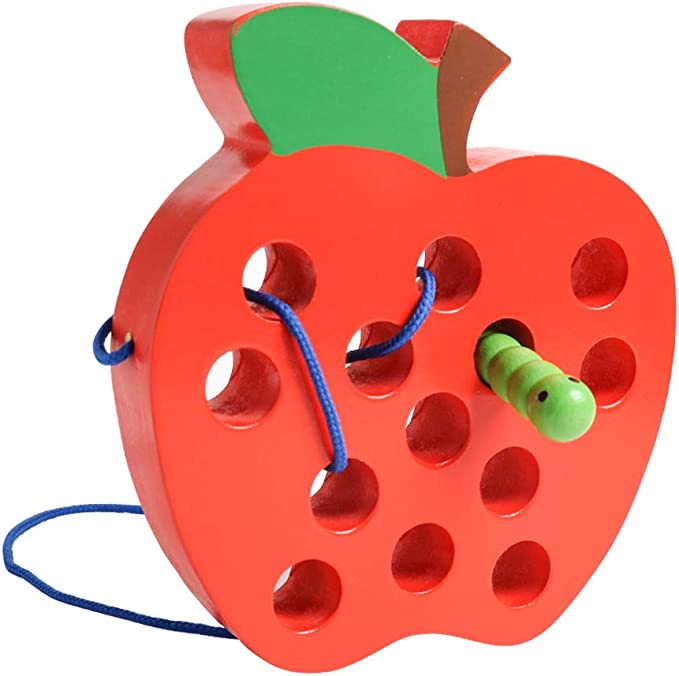 Wooden Lacing Apple Threading Toy
