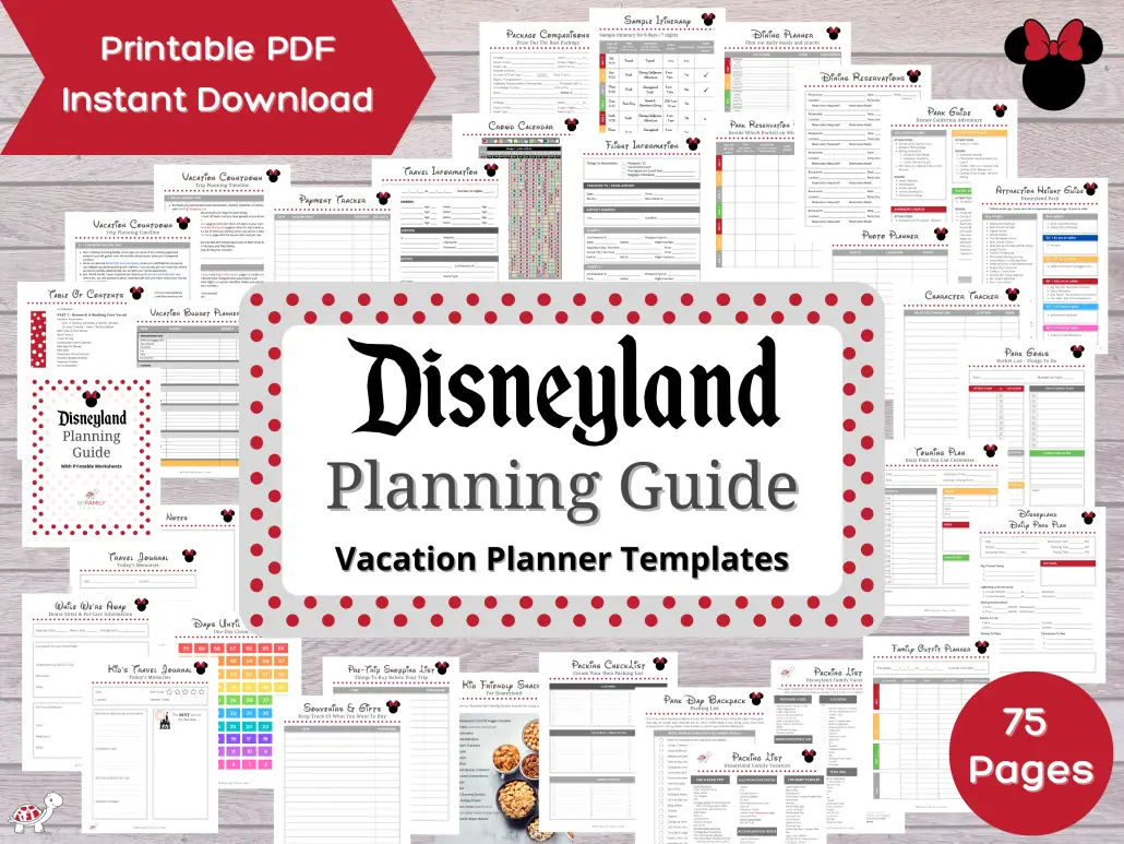 Disneyland Planning Guide with Vacation Planner Templates